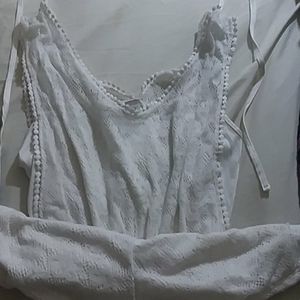 White romper with shorts